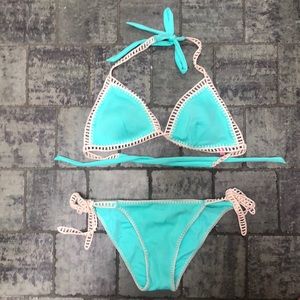 Blue crocheted bikini 👙